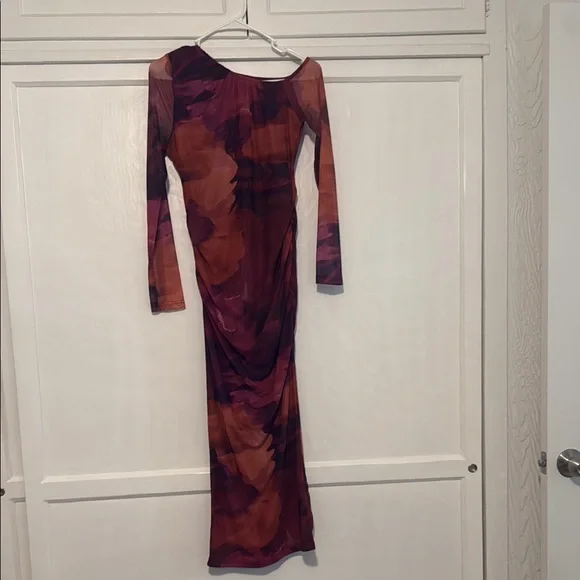 red bodycon dress shein SHEIN SXY One Shoulder Cut Out Ruched Bodycon Dress RED Size M